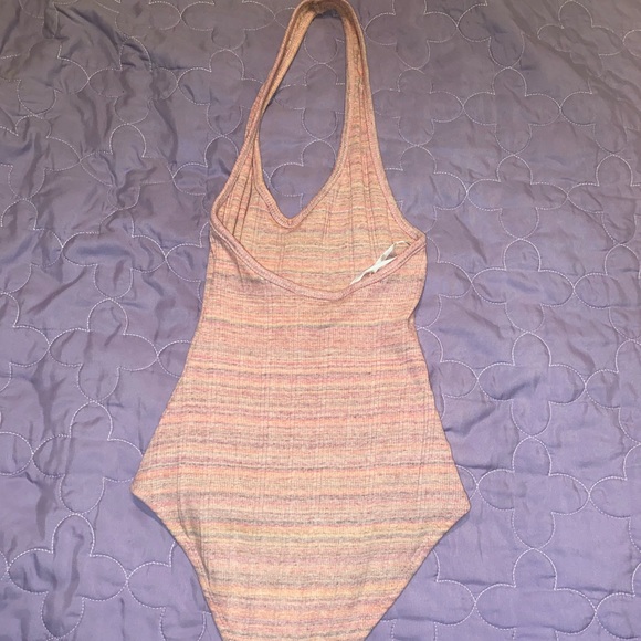 Pink Striped Halter Bodysuit - Picture 2 of 2